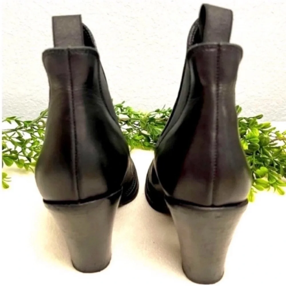 Acne Studios Women's Black Leather High Heel Chelsea Boot Size 37 - Picture 5 of 12